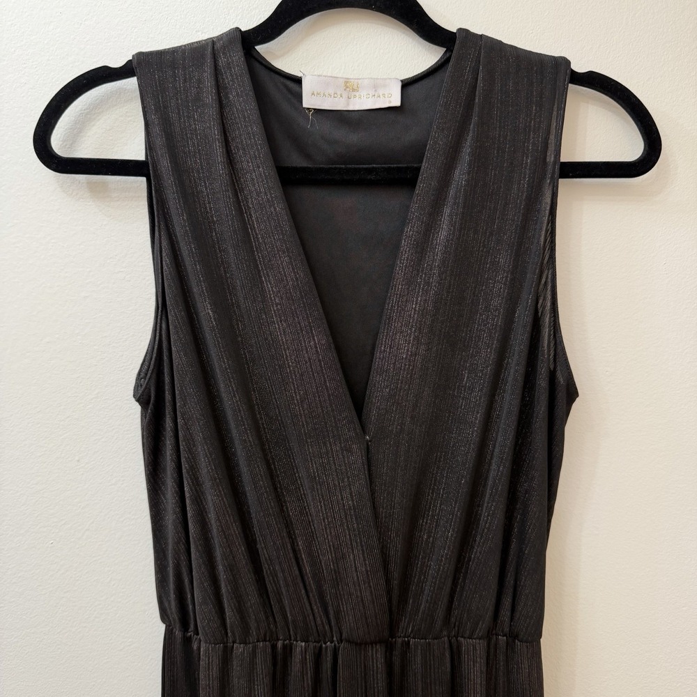 Amanda Uprichard Sleeveless Jumpsuit S Black Gold Classic Date Night Party